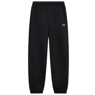 李宁男童裤子加绒2025冬季新款加厚洋气好看纯棉青少年一体绒裤子