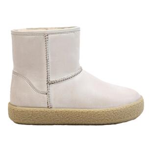 UDV2024秋冬新品真皮磨砂牛皮时尚雪地靴圆头平底休闲女鞋棉鞋