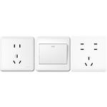 正泰明装插座多孔明线盒墙壁家用一开5五孔16a空调插座带开关面板