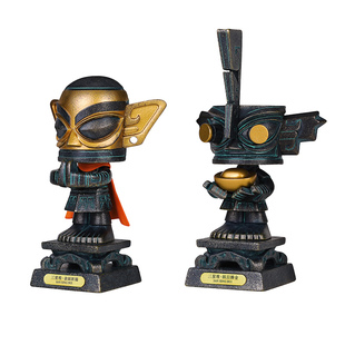 三星堆博物馆文创祈福神官桌面客厅摆件创意文物手办装饰节日礼物