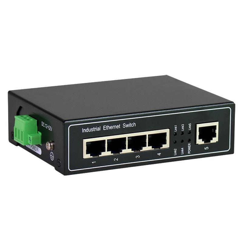 拓轩准工业级百兆5口交换机4口导轨式钢合金经济型网络集线器TX8-605F