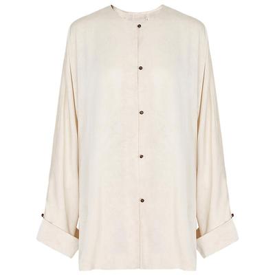 新中式翻折袖中长款国风衬衫