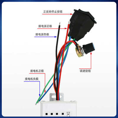 直流电机调速器PWM无极调速 大功率9-60V  20A马达正反转开关控制
