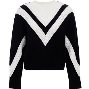 Vero Moda毛衣2026春季新款含绵羊毛V字图案撞色上衣326113026