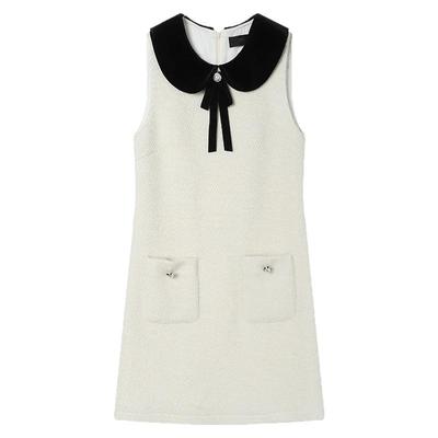 白鹿语小香风撞色领结背心裙25秋冬新款千金风气质名媛裙子连衣裙