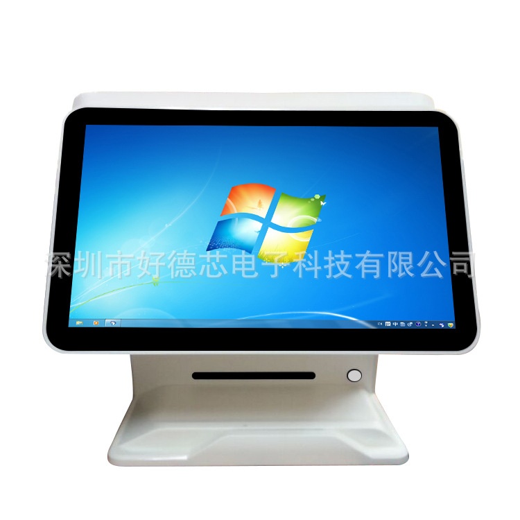 批发供应双15.6寸收银机 触摸屏收款机奶茶西餐咖啡餐饮一体机