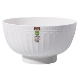 雅诚德餐具陶瓷米饭碗罗马浮雕纯白色家用面碗餐厅瓷碗吃饭小碗盘