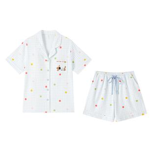 纯棉睡衣女夏季带胸垫可外穿短袖棉女士夏天家居服女款夏2026新款