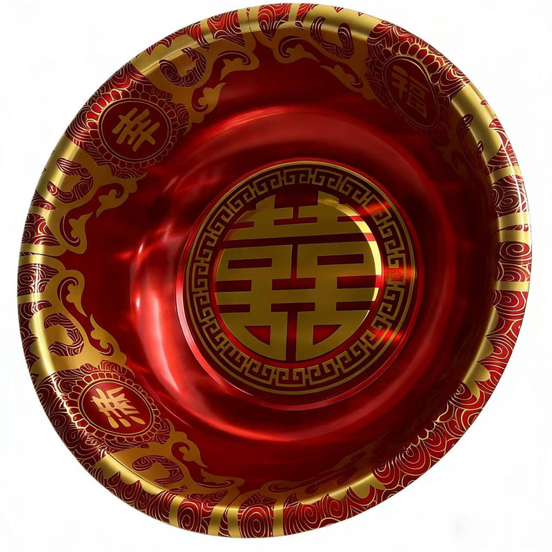 婚庆红色双喜聚宝盆双喜洗脸盆