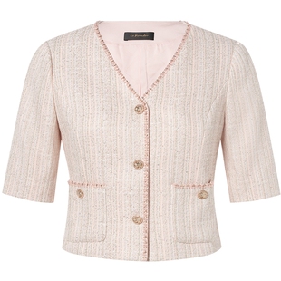 La Koradior拉珂蒂通勤简约时尚2025夏季优雅气质香风短外套女