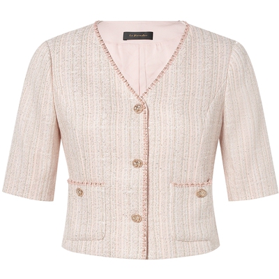 La Koradior拉珂蒂通勤简约时尚2025夏季优雅气质香风短外套女