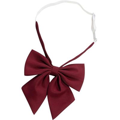 jk制服纯色学士服羽根领结酒红色