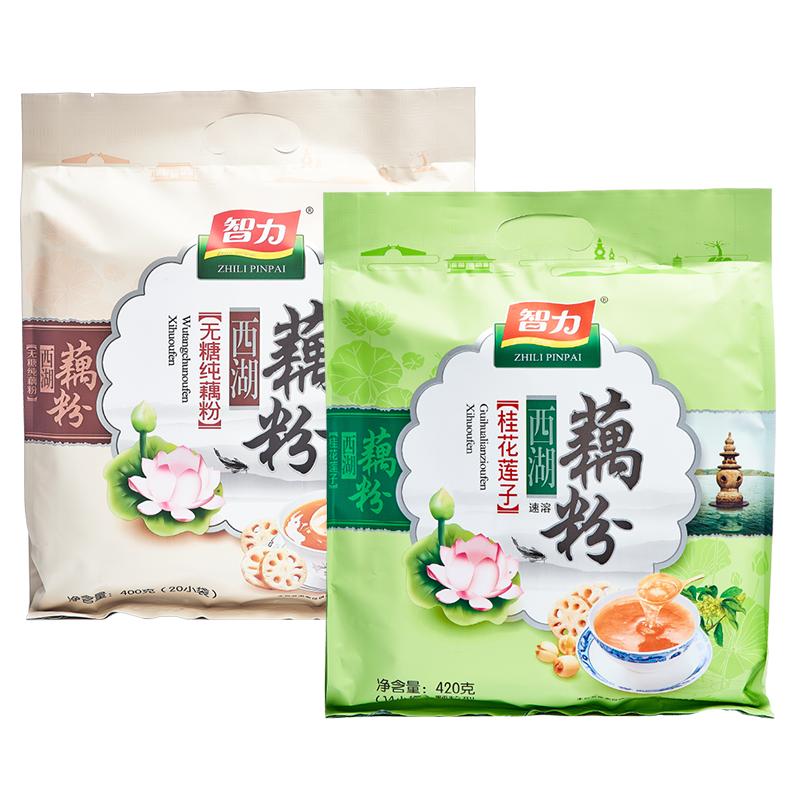 智力桂花蓮子藕粉420g原味純藕粉400g杭州西湖特產(chǎn)營養(yǎng)早餐小袋裝