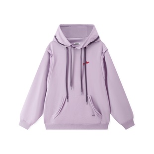 【买一送一】明星同款PSYCHOS莎可斯鞋带套头连帽紫色卫衣男女款