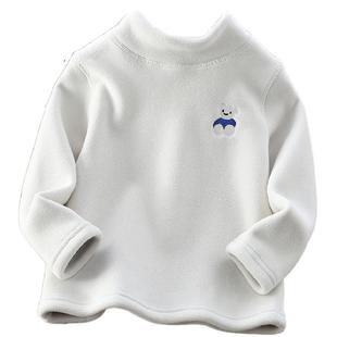 男童半高领打底衫加绒加厚冬季儿童奥粒绒卫衣双面绒保暖上衣2213