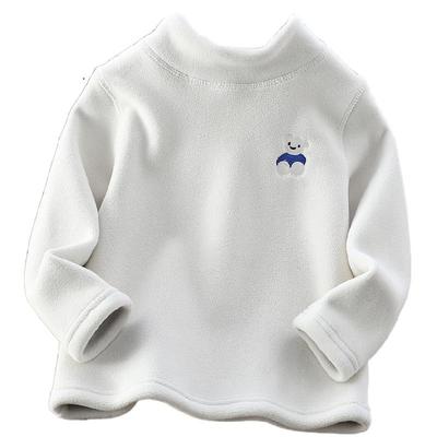 男童加绒半高领打底衫加厚卫衣