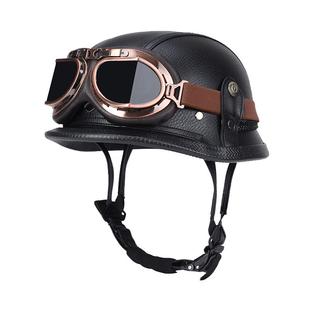 德式复古头盔半盔夏季3C认证电动车摩托车头盔机车瓢盔钢盔大兵盔