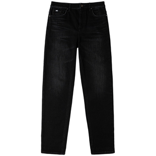 【张凌赫代言】Lee25秋冬新411舒适小直脚磨毛黑灰色女保暖牛仔裤