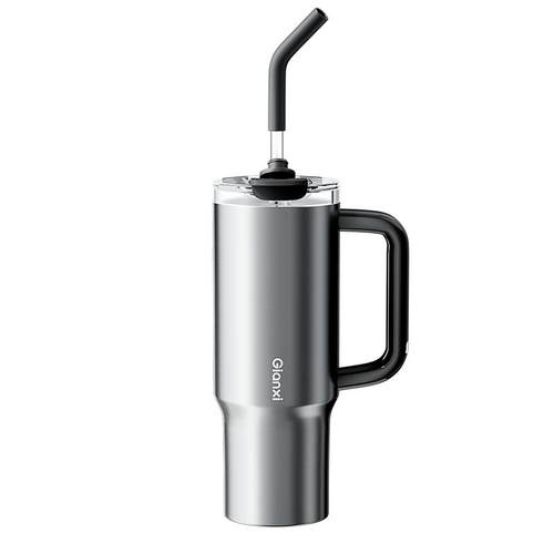 捷安玺巨无霸保温杯大容量水杯男款吸管杯子女陶瓷内胆保冷冰霸杯