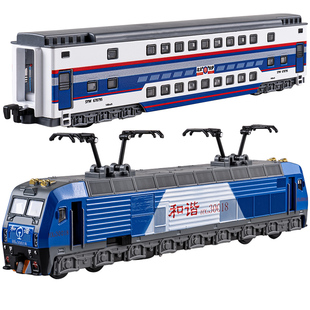 儿童合金火车玩具复古绿皮东风和谐号地铁高铁模型儿童小汽车玩具
