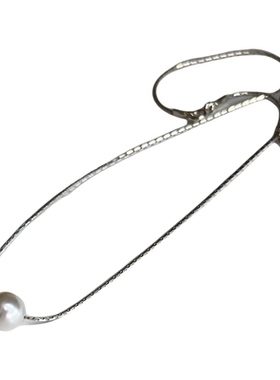 极简施家珍珠纯银路路通锁骨项链