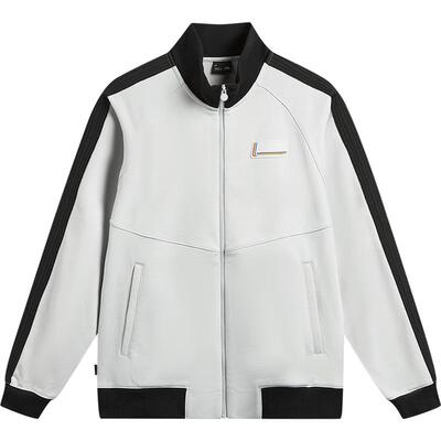 李宁立领男休闲针织外套运动服