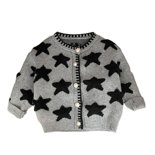 女宝宝冬款毛衣外套套装女童洋气休闲针织开衫婴儿加绒保暖打底裤