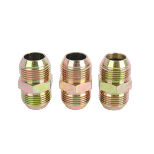 碳钢液压接头双外丝镀彩锌高压油管过渡油管接头英制直通D型凸口