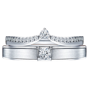 DRFOREVER公主款结婚对戒情侣铂金对戒QM0047/QW0047