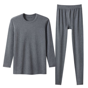 三枪保暖内衣男士秋衣秋裤套装中老年人纯棉打底衫宽松厚棉毛衫裤