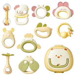 科巢手摇铃牙胶新生婴儿玩具0-6个月1岁宝宝小月龄可啃咬早教益智