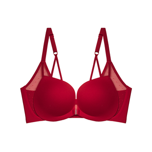 趣安芬前扣文胸套装收副乳无痕无钢圈性感美背内衣女小胸聚拢显大