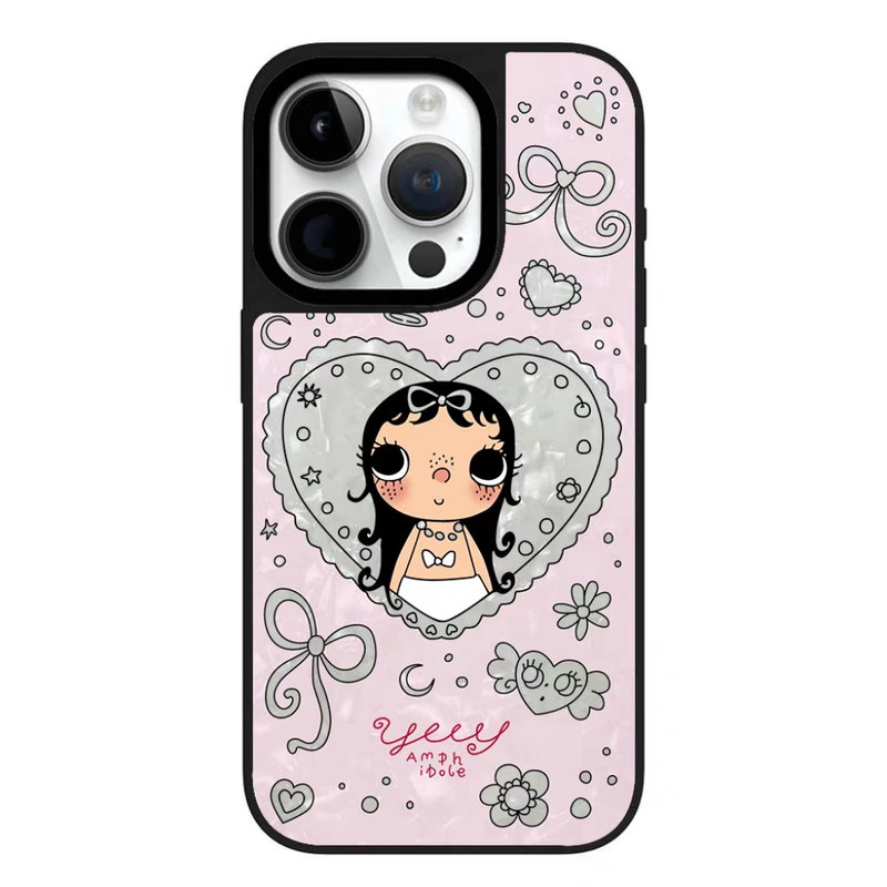 新款Yuy小玉女孩贝母适用于苹果17 16Pro Max手机壳iPhone17Pro Max磁吸12 13 14 15Pro防摔Air卡通保护壳套