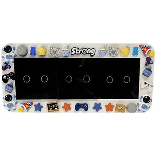 可爱三联三连开关贴边框遮丑卡通儿童墙贴保护套客厅卧室插座装饰