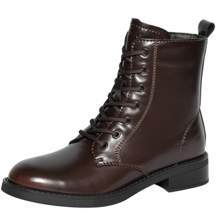 REEMOOR睿慕2026新款英伦风厚底增高短靴休闲百搭女单靴鞋子