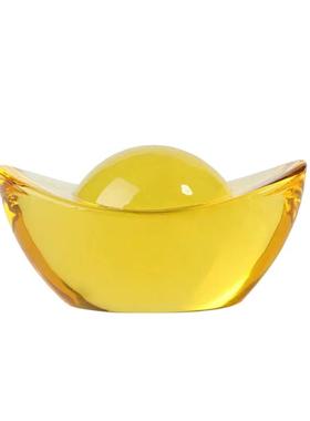 水晶元宝黄水晶元宝金元宝琉璃元宝摆件招财进宝聚财家居装饰摆件