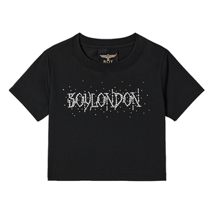 【人鱼之泪】BOYLONDON修身短款露腰甜辣短袖春夏女款T恤W01107