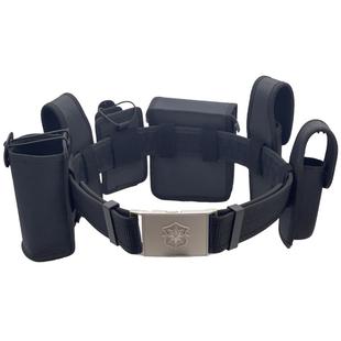 战术多功能黑色尼龙魔术贴保安武装执勤二三四五六八件套腰带套装