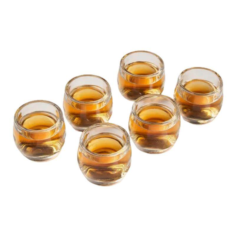 【六只装】加厚扳指杯家用透明主人杯创意加厚茶杯酒杯水杯玻璃杯