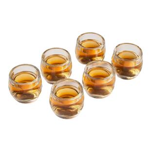 【六只装】加厚扳指杯家用透明主人杯创意加厚茶杯酒杯水杯玻璃杯