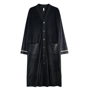 轩靓珊瑚绒睡袍男冬季加绒加厚保暖2026新款睡衣海岛绒浴袍家居服