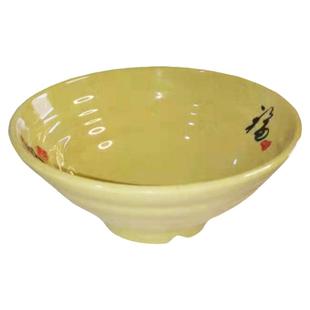 沙县小吃密胺餐具长寿福螺纹防摔汤面碗炒盘拌面盘扁肉碗勺子清汤