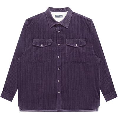 GXG男装 轻生活系列紫色灯芯绒衬衫外套 2023年春季新品