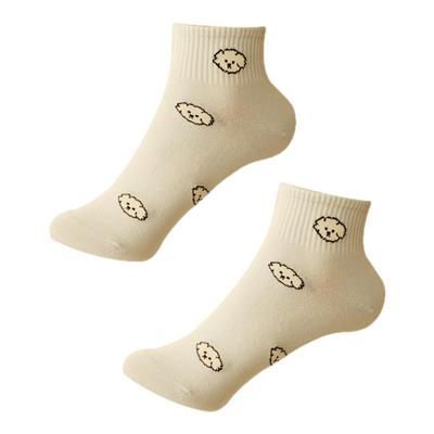 米吉诺拉春夏季薄款可爱小熊船袜女卡通少女纯棉透气舒适短筒袜子