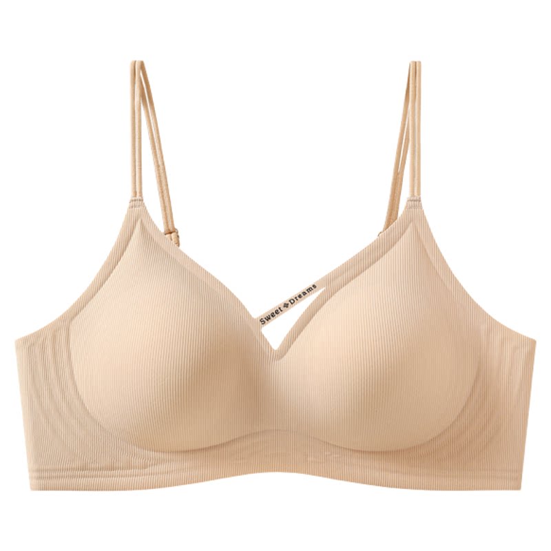 秋季薄款无痕内衣女士粉底液肤隐形细肩带软支撑一体固定杯文胸罩