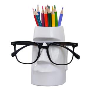 创意塑料石像笔筒书桌收纳筒艺术感简约眼镜架眉笔眉刷筒桌面摆件