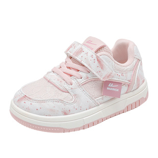 回力童鞋女童粉色板鞋2026春季新款儿童网面休闲鞋女孩魔术贴鞋子