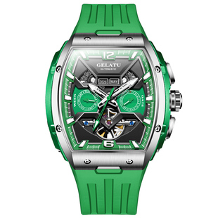 GELATU/格拉图绿水鬼系列正品牌男士手表机械表男大表盘胶带十大