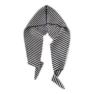 韩版条纹帽子围巾一体女款秋冬季百搭针织毛线帽学生保暖披肩围脖