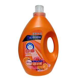 大瓶白猫洗衣液家用甜橙味强去汗渍成人宝宝衣物低泡易漂柔护衣物
